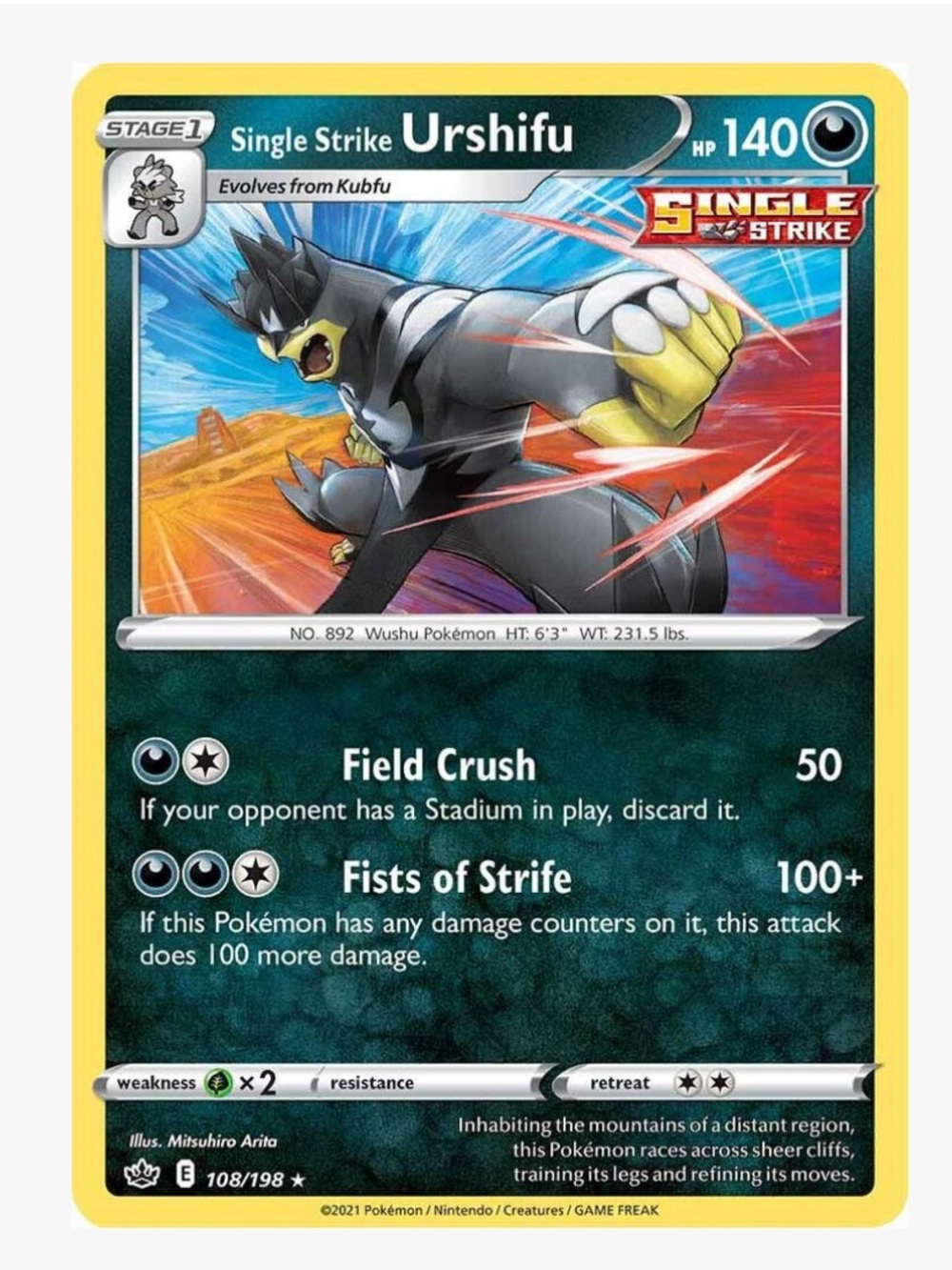 Single Strike Urshifu SWSH06: Chilling Reign Pokemon Trading Card